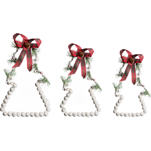Beliani Set of 3 Christmas Decorations LED KYVESI Christmas Tree 20/25/30 cm White Beliani Set of 3 Christmas Decorations LED KYVESI Christmas Tree 20/25/30 cm White