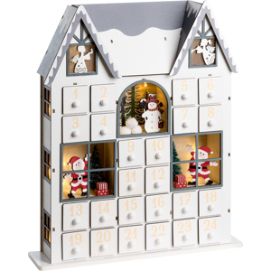 Beliani Christmas Decoration LED FEMUND Advent Calendar 40 cm White Beliani Christmas Decoration LED FEMUND Advent Calendar 40 cm White