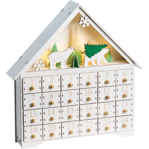 Beliani Christmas Decoration LED MJOSA Advent Calendar 33 cm White Beliani Christmas Decoration LED MJOSA Advent Calendar 33 cm White