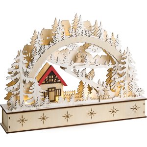 Beliani Christmas Decoration LED GOKSJO 33 cm Light Brown Beliani Christmas Decoration LED GOKSJO 33 cm Light Brown