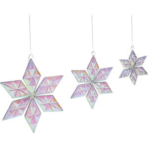 Beliani Set of 3 Hanging Decorations RENSJON Star 25/35/46 cm Multicolour Beliani Set of 3 Hanging Decorations RENSJON Star 25/35/46 cm Multicolour