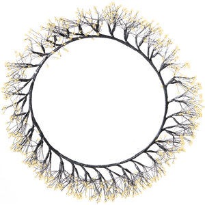 Beliani Christmas Wreath LED MUGGAN Wreath 52 cm Black Beliani Christmas Wreath LED MUGGAN Wreath 52 cm Black