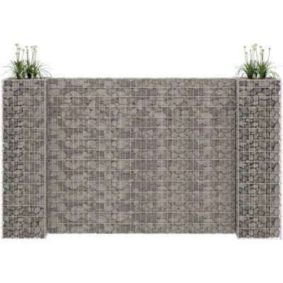 vidaXL H-Shaped Gabion Planter Steel Wire 260x40x150 cm vidaXL H-Shaped Gabion Planter Steel Wire 260x40x150 cm