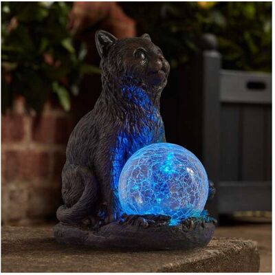 Smart Solar Solar Garden Cat with solar Sphere Ornament -Mystic Mog Solar light Smart Solar Solar Garden Cat with solar Sphere Ornament -Mystic Mog Solar light