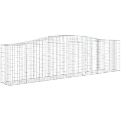 vidaXL Arched Gabion Basket 400x50x100/120 cm Galvanized Iron - Gabion Basket vidaXL Arched Gabion Basket 400x50x100/120 cm Galvanized Iron - Gabion Basket