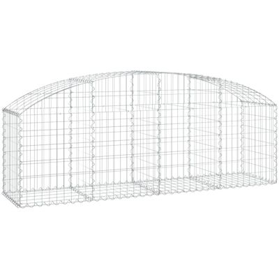 vidaXL Arched Gabion Basket 200x50x60/80 cm Galvanised Iron vidaXL Arched Gabion Basket 200x50x60/80 cm Galvanised Iron
