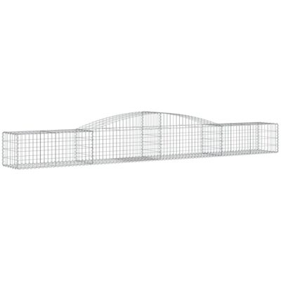 vidaXL Arched Gabion Basket 400x50x40/60 cm Galvanised Iron - Gabion Basket vidaXL Arched Gabion Basket 400x50x40/60 cm Galvanised Iron - Gabion Basket