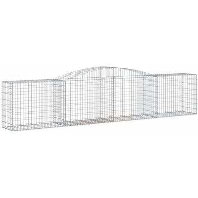 vidaXL Arched Gabion Basket 400x50x80/100 cm Galvanised Iron vidaXL Arched Gabion Basket 400x50x80/100 cm Galvanised Iron