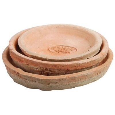 Esschert Design AT02 14 x 14 x 2cm Aged Terracotta Round Saucers Set of 3 Esschert Design AT02 14 x 14 x 2cm Aged Terracotta Round Saucers Set of 3