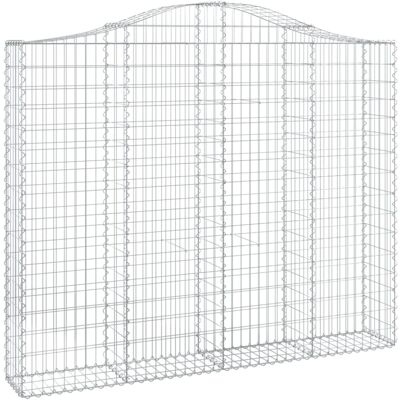 Maisonchic - Garden Gabion Basket - Silver - 200x30x160/180 cm Maisonchic - Garden Gabion Basket - Silver - 200x30x160/180 cm