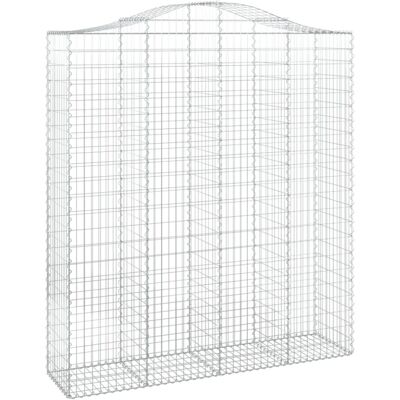 vidaXL Arched Gabion Basket 200x50x220/240 cm Galvanised Iron - Gabion Basket vidaXL Arched Gabion Basket 200x50x220/240 cm Galvanised Iron - Gabion Basket