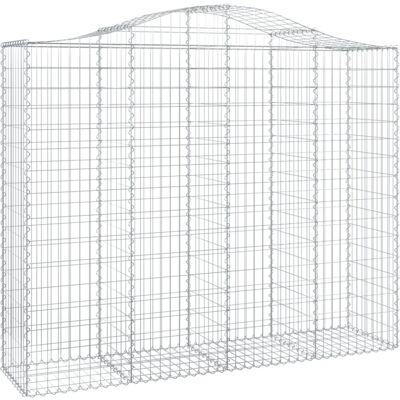 vidaXL Arched Gabion Basket 200x50x160/180 cm Galvanised Iron - Gabion Basket vidaXL Arched Gabion Basket 200x50x160/180 cm Galvanised Iron - Gabion Basket