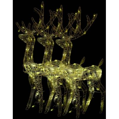 vidaXL Reindeer Christmas Decoration - 3 pcs 120cm Warm White vidaXL Reindeer Christmas Decoration - 3 pcs 120cm Warm White