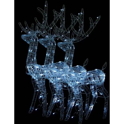 vidaXL Reindeer Christmas Decoration - 3 pcs Cold White vidaXL Reindeer Christmas Decoration - 3 pcs Cold White