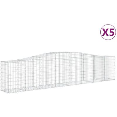 vidaXL Arched Gabion Baskets 5 pcs 400x50x80/100 cm - Gabion Baskets vidaXL Arched Gabion Baskets 5 pcs 400x50x80/100 cm - Gabion Baskets
