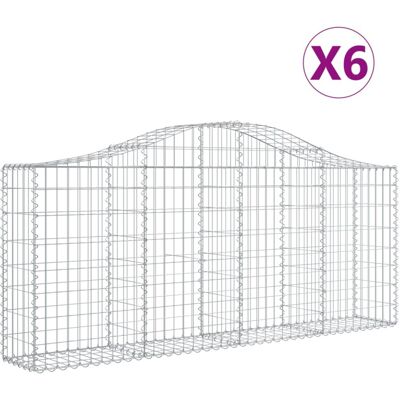vidaXL Garden Gabion Arches 6 pcs - Metal Fences 200x30x80/100 cm vidaXL Garden Gabion Arches 6 pcs - Metal Fences 200x30x80/100 cm
