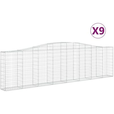 vidaXL Arched Garden Gabion Baskets 9 pcs vidaXL Arched Garden Gabion Baskets 9 pcs