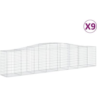 vidaXL Arched Gabion Basket 9 pcs 400x50x80/100 cm - Gabion Basket vidaXL Arched Gabion Basket 9 pcs 400x50x80/100 cm - Gabion Basket