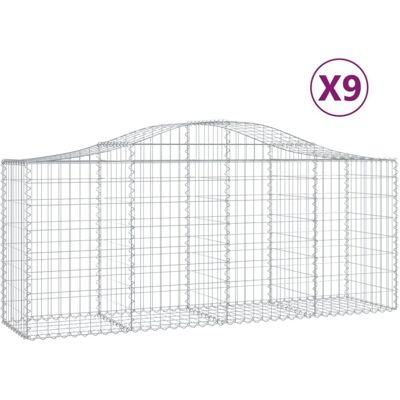 vidaXL Arched Gabion Basket 9 pcs - Garden Noise Barrier vidaXL Arched Gabion Basket 9 pcs - Garden Noise Barrier