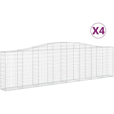 Maisonchic - Arc-shaped Iron Gabion Baskets 4 pcs - Garden Decorative Barrier Maisonchic - Arc-shaped Iron Gabion Baskets 4 pcs - Garden Decorative Barrier
