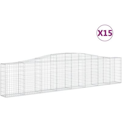 vidaXL Arched Gabion Basket 15 pcs - Garden Wall Decorative vidaXL Arched Gabion Basket 15 pcs - Garden Wall Decorative