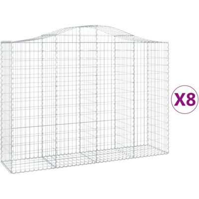 vidaXL Arched Gabion Basket 8 pcs - Garden Decorative Wall vidaXL Arched Gabion Basket 8 pcs - Garden Decorative Wall