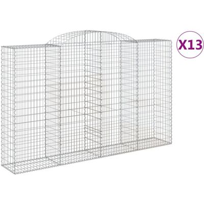 vidaXL Arched Gabion Basket - 13 pcs - 300x50x180/200 cm - Garden Decor vidaXL Arched Gabion Basket - 13 pcs - 300x50x180/200 cm - Garden Decor