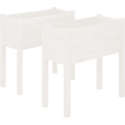vidaXL White Pinewood Garden Planter Set - 2 pcs, 70x31x70 cm vidaXL White Pinewood Garden Planter Set - 2 pcs, 70x31x70 cm