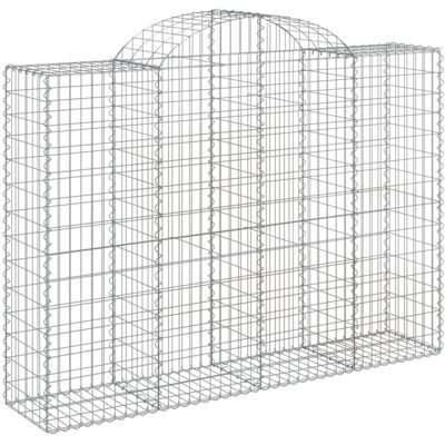 vidaXL Arched Gabion Basket 200x50x140/160 cm Galvanised Iron - Gabion Basket vidaXL Arched Gabion Basket 200x50x140/160 cm Galvanised Iron - Gabion Basket