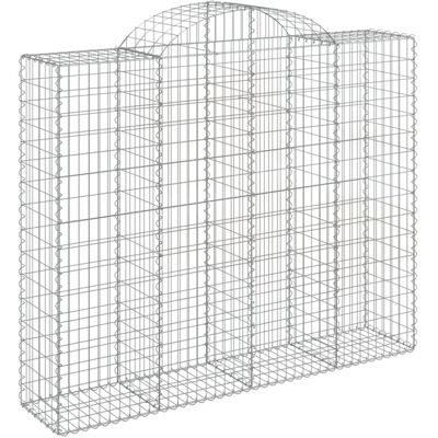 vidaXL Arched Gabion Basket 200x50x160/180 cm Galvanised Iron - Gabion Basket vidaXL Arched Gabion Basket 200x50x160/180 cm Galvanised Iron - Gabion Basket