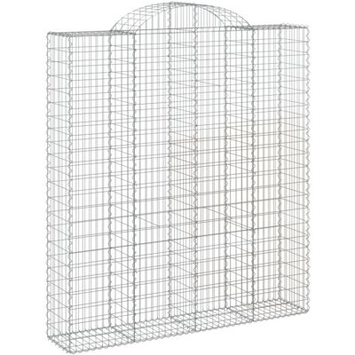 vidaXL Arched Gabion Basket 200x50x220/240 cm Galvanised Iron - Gabion Basket vidaXL Arched Gabion Basket 200x50x220/240 cm Galvanised Iron - Gabion Basket