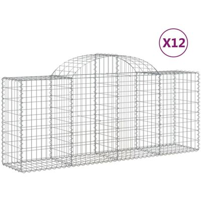 vidaXL Arched Gabion Basket - 12 pcs, 200x50x80/100 cm vidaXL Arched Gabion Basket - 12 pcs, 200x50x80/100 cm