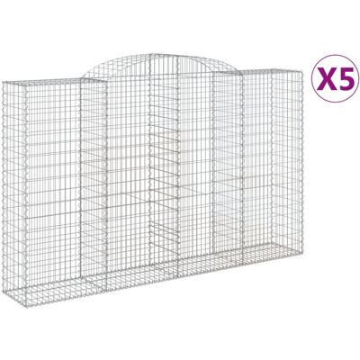 vidaXL Arched Gabion Basket 5 pcs - Garden Decorative Stone Wall vidaXL Arched Gabion Basket 5 pcs - Garden Decorative Stone Wall