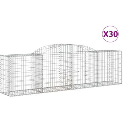 vidaXL Arched Gabion Baskets - 30 pcs, 300x50x80/100 cm - Garden Decor vidaXL Arched Gabion Baskets - 30 pcs, 300x50x80/100 cm - Garden Decor