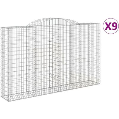vidaXL Arched Gabion Basket - 9 pcs, 300x50x180/200 cm vidaXL Arched Gabion Basket - 9 pcs, 300x50x180/200 cm