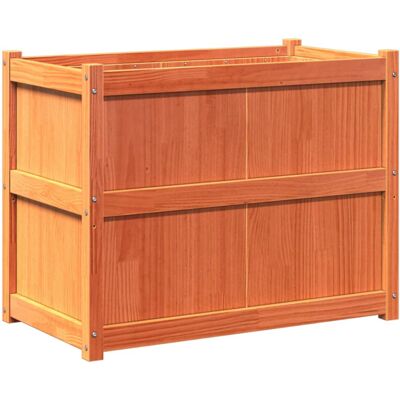 vidaXL Garden Planter Wax Brown Solid Wood Pine - Garden Planter vidaXL Garden Planter Wax Brown Solid Wood Pine - Garden Planter