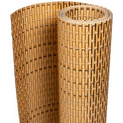 vidaXL Balcony Screen Light Brown 1000x90 cm Poly Rattan - Balcony Screen vidaXL Balcony Screen Light Brown 1000x90 cm Poly Rattan - Balcony Screen