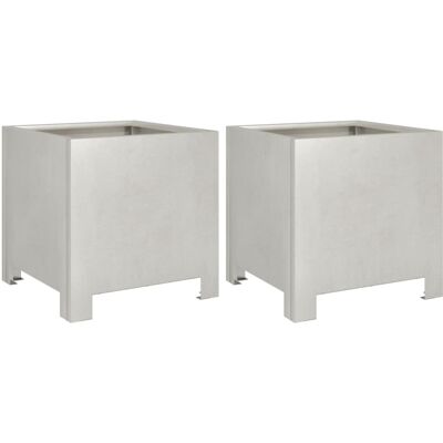 vidaXL Garden Planters 2 pcs Stainless Steel - Garden Planters vidaXL Garden Planters 2 pcs Stainless Steel - Garden Planters