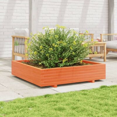 vidaXL Garden Planter Wax Brown 110x110x26.5 cm Solid Wood Pine - Garden Planter vidaXL Garden Planter Wax Brown 110x110x26.5 cm Solid Wood Pine - Garden Planter