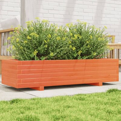 vidaXL Garden Planter Wax Brown 110x40x26.5 cm Solid Wood Pine - Garden Planter vidaXL Garden Planter Wax Brown 110x40x26.5 cm Solid Wood Pine - Garden Planter