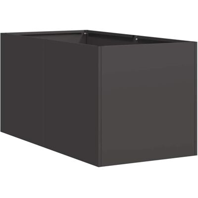 vidaXL Black Steel Garden Raised Flower Pot - Flower Pot vidaXL Black Steel Garden Raised Flower Pot - Flower Pot