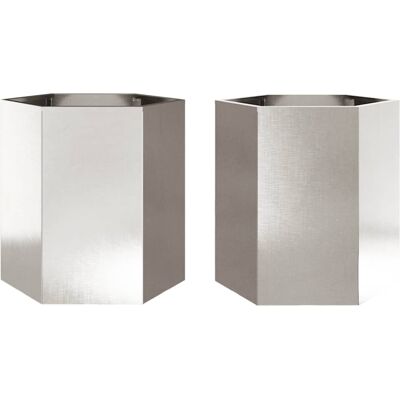 vidaXL Garden Planter 2 pcs Hexagon Stainless Steel - Garden Planter vidaXL Garden Planter 2 pcs Hexagon Stainless Steel - Garden Planter
