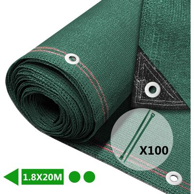 Vounot - Privacy Screen 1.8×20m, HDPE Fence Green Vounot - Privacy Screen 1.8×20m, HDPE Fence Green