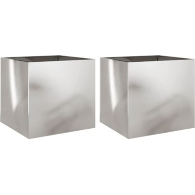 vidaXL Garden Planter Set - Stainless Steel 2 pcs 42x40x39 cm vidaXL Garden Planter Set - Stainless Steel 2 pcs 42x40x39 cm