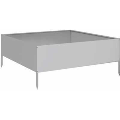 vidaXL Garden Raised Bed 100x100x25 cm Galvanised Steel - Garden Raised Bed vidaXL Garden Raised Bed 100x100x25 cm Galvanised Steel - Garden Raised Bed