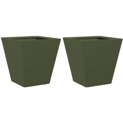 vidaXL Garden Planters Outdoor Flower Pot - 2 pcs Steel 30x30x30 cm vidaXL Garden Planters Outdoor Flower Pot - 2 pcs Steel 30x30x30 cm