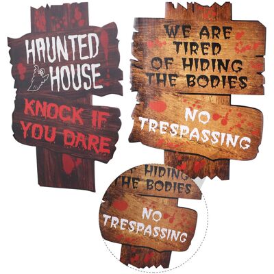 ABOOFAN 2 Pcs Halloween Road Sign Lawn Advertising Board Street Signs Guide ABOOFAN 2 Pcs Halloween Road Sign Lawn Advertising Board Street Signs Guide