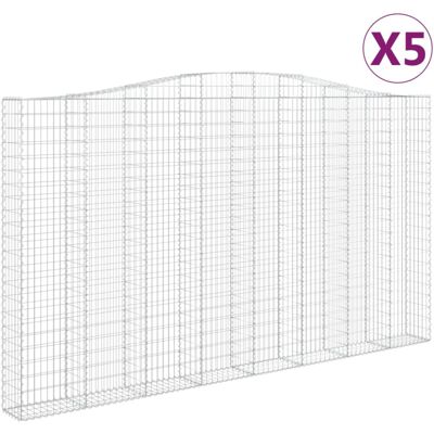 Vidaxl Galvanized Iron Arch Gabion Baskets - Garden Barriers Vidaxl Galvanized Iron Arch Gabion Baskets - Garden Barriers