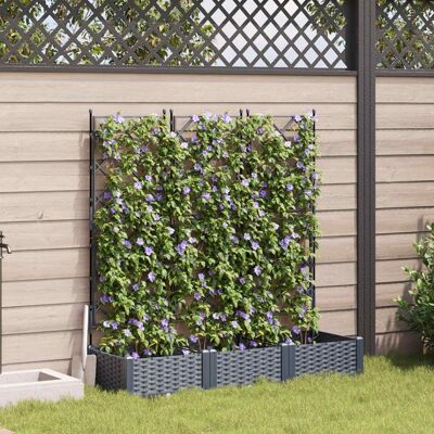 Vidaxl Garden Planter with Trellis - Large Durable Plastic Container Vidaxl Garden Planter with Trellis - Large Durable Plastic Container