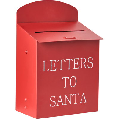 Beliani Santa Post Box FORSSA 30 cm Red Beliani Santa Post Box FORSSA 30 cm Red